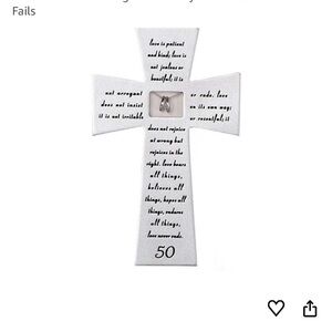 Silver Cross with Inspirational Text for loss of a loved one